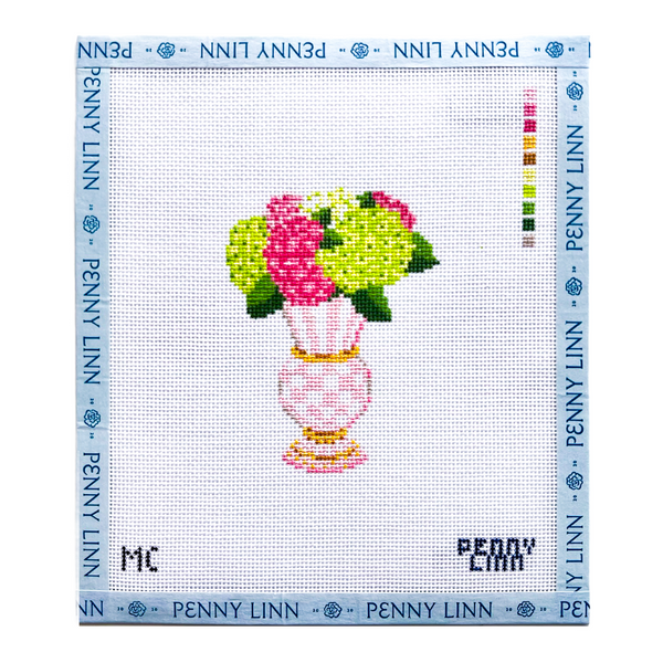 MacKenzie-Childs Rosy Check Floral Vase