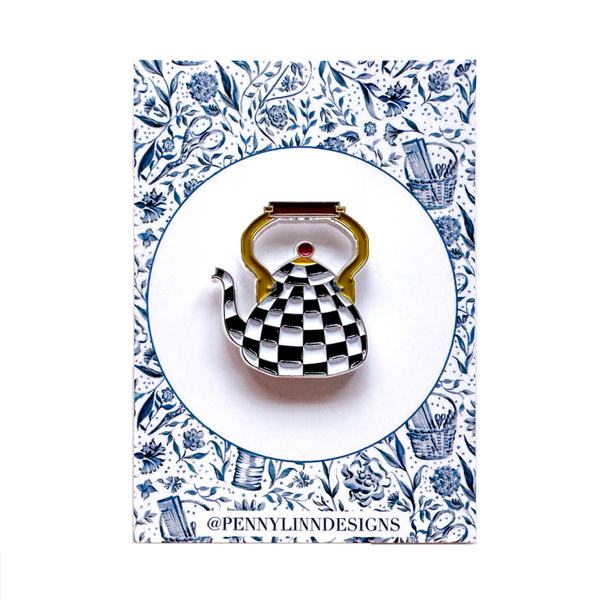 MacKenzie-Childs Courtly Check Tea Kettle Needle Minder