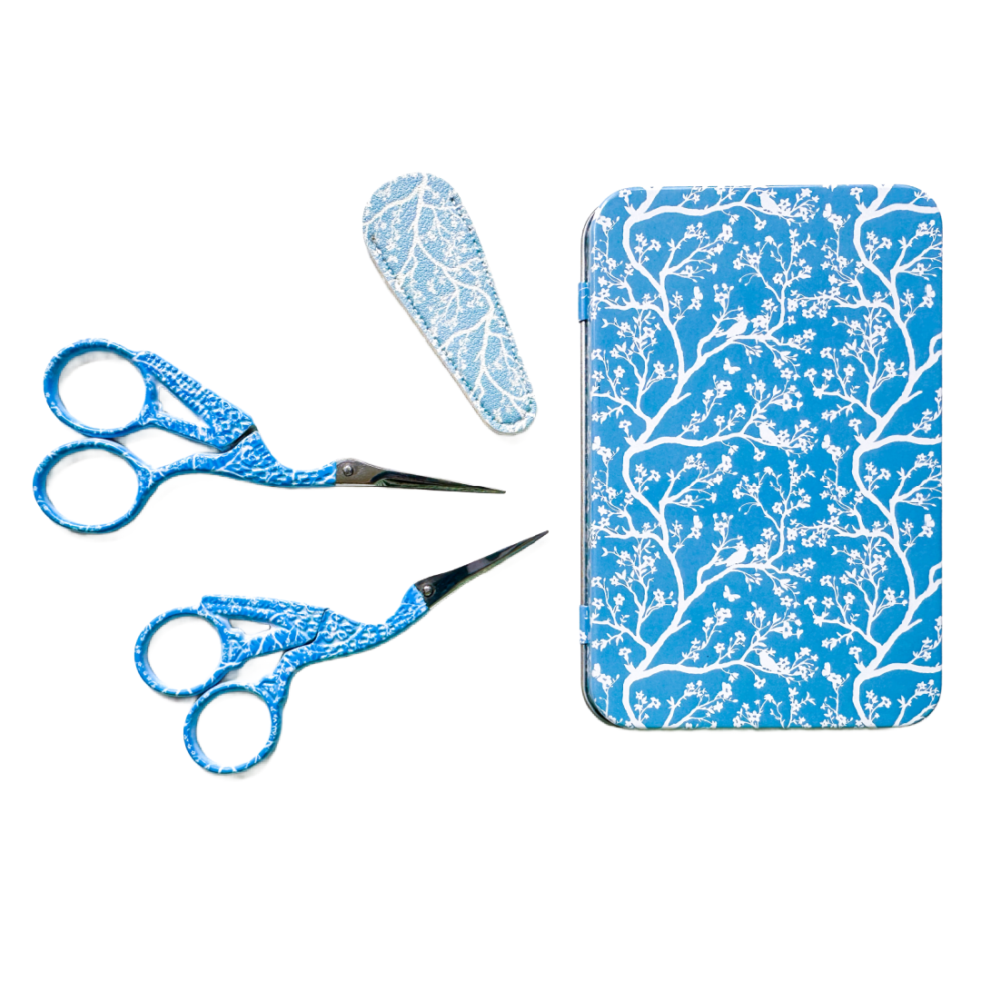 Trailing Floral Crane Scissors