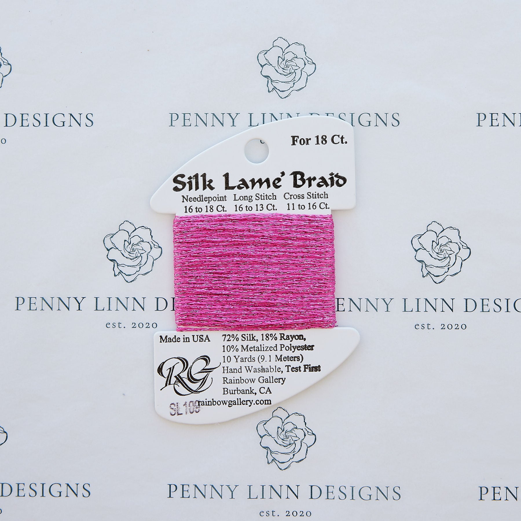 Silk Lamé Braid SL109 Medium Raspberry