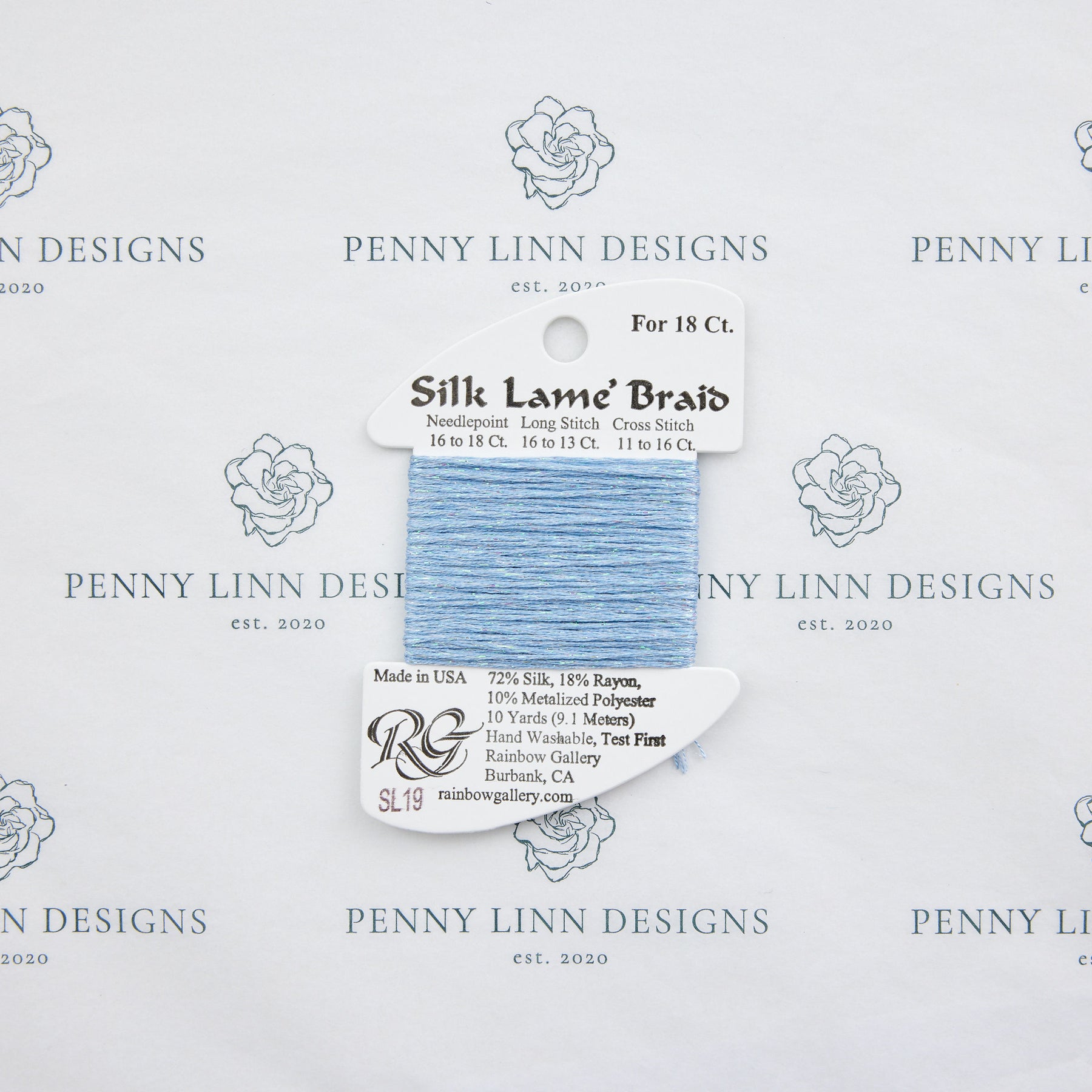 Silk Lamé Braid SL19 Antique Blue