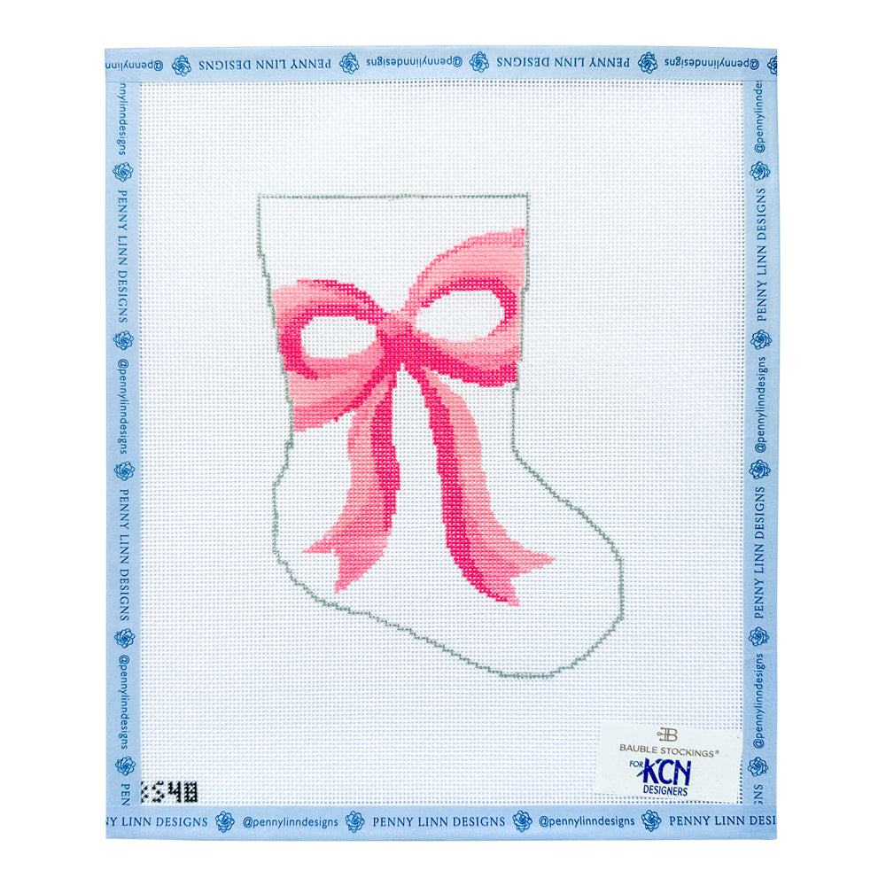 Bauble Stockings Pink Bow Ornament Stocking