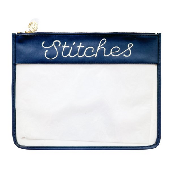 Large Stitches Clear Zip Pouch