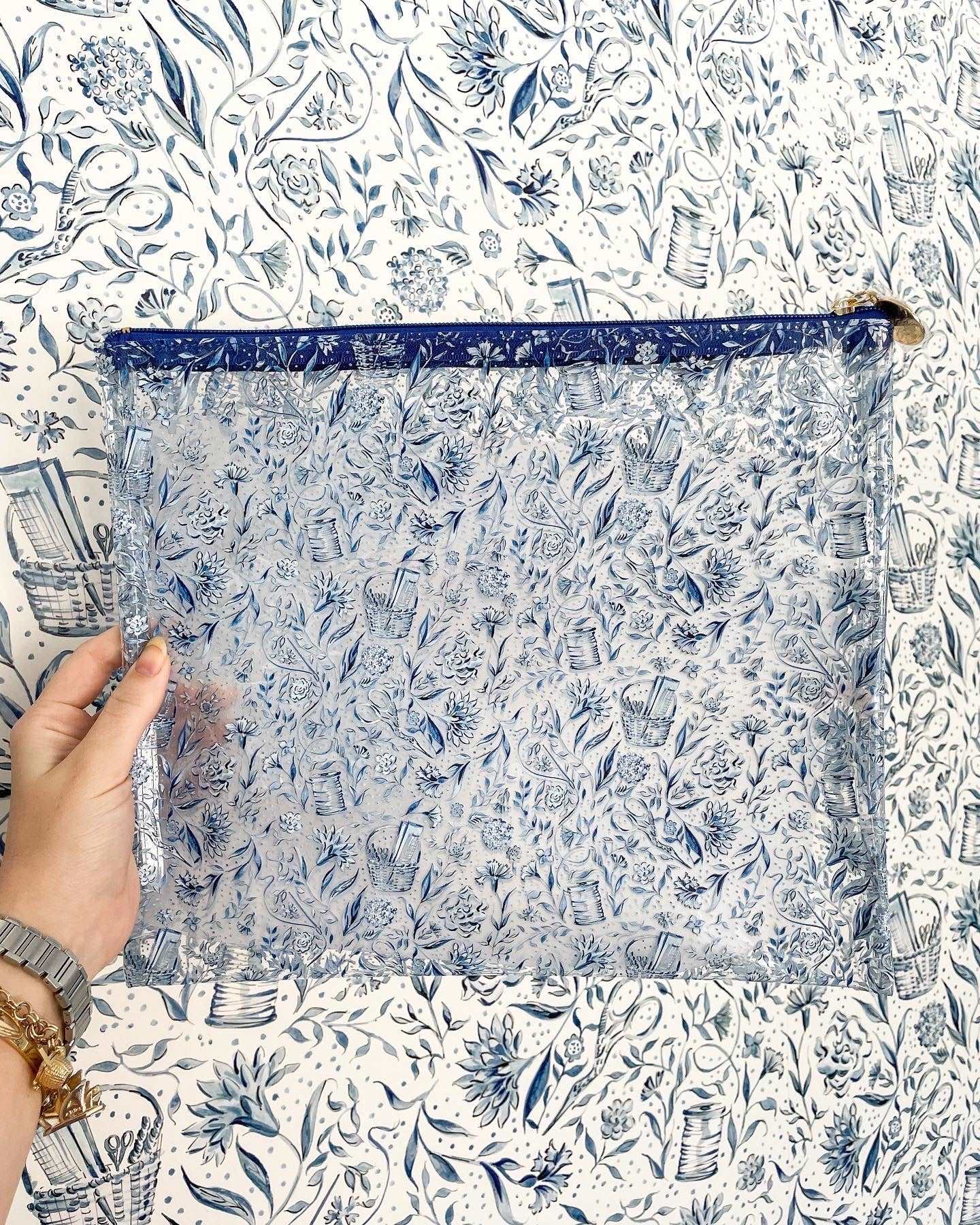 Needlepoint Print Clear Project Bag - Penny Linn Designs - Penny Linn Designs