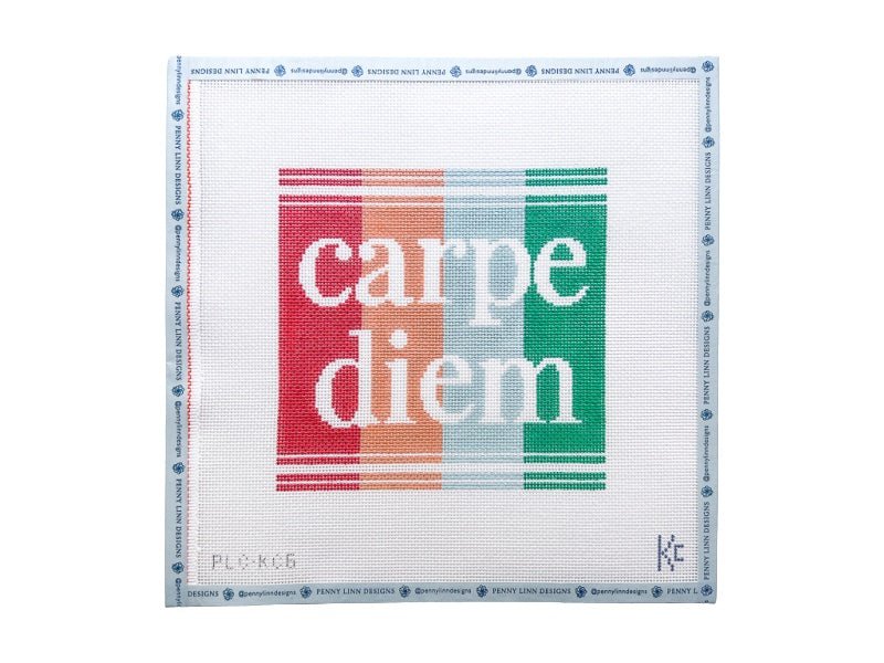 Carpe Diem Hand Painted Needlepoint Canvas - Penny Linn Designs