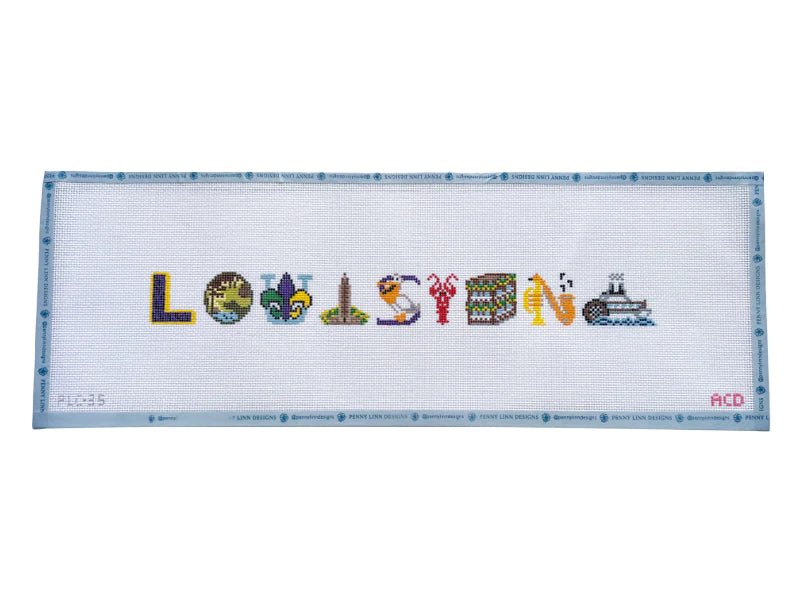 Louisiana Hand Painted Needlepoint Canvas - Penny Linn Designs