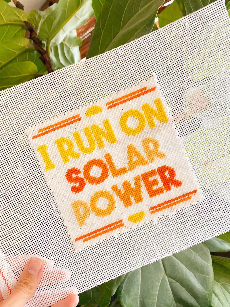 Solar Power Hand Painted Needlepoint Canvas - Penny Linn Designs