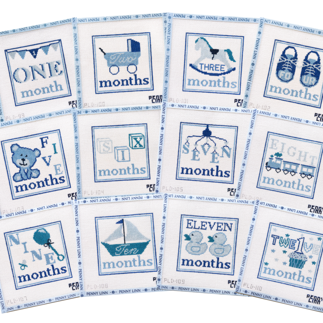 12 Month Milestone Canvas Collection - Blue Color