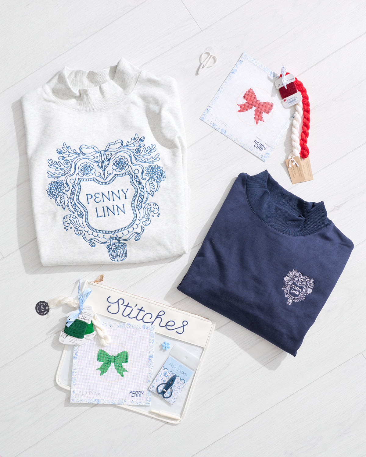 Penny Linn Mini Crest Mock Neck Pullover
