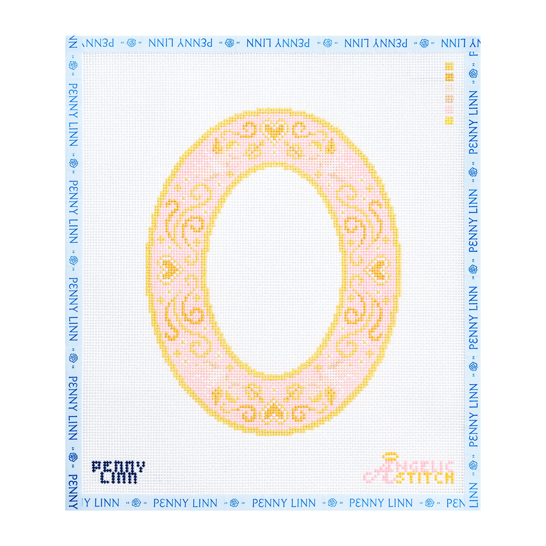 Vintage Cherubs Oval Frame - Pink