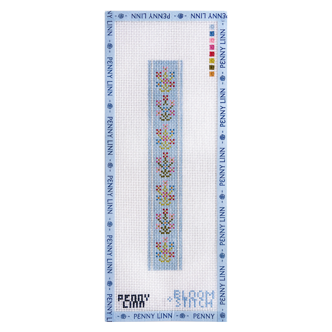 Floral Bouquet Key Fob - Blue