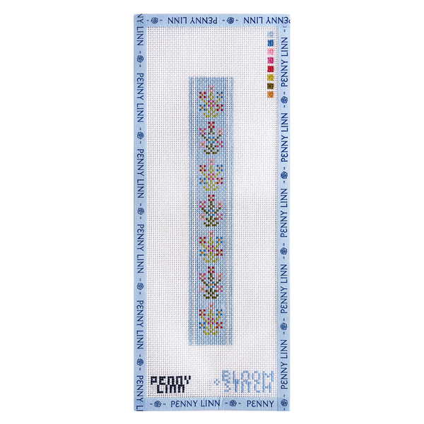Floral Bouquet Key Fob - Blue