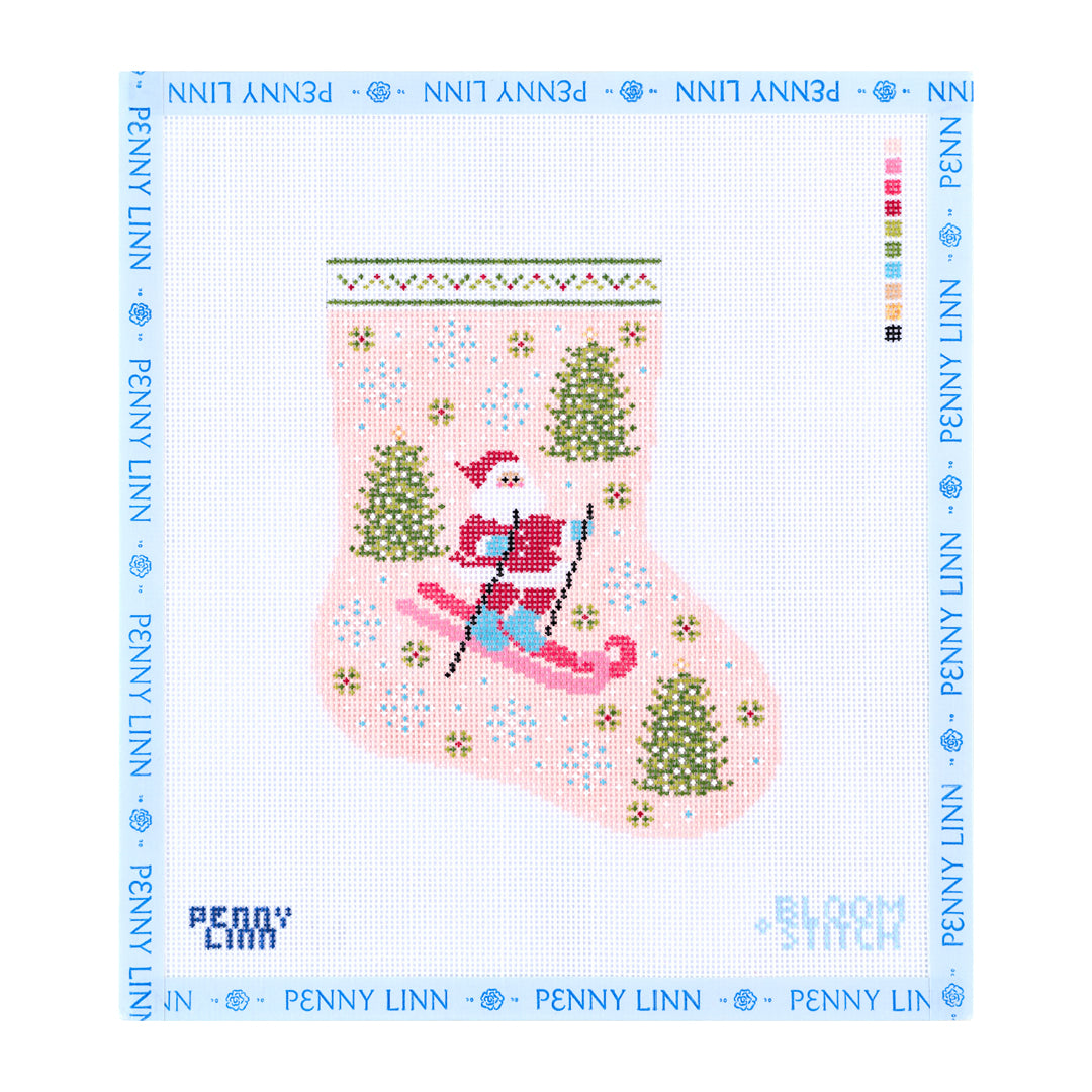 Mini Skiing Santa Stocking