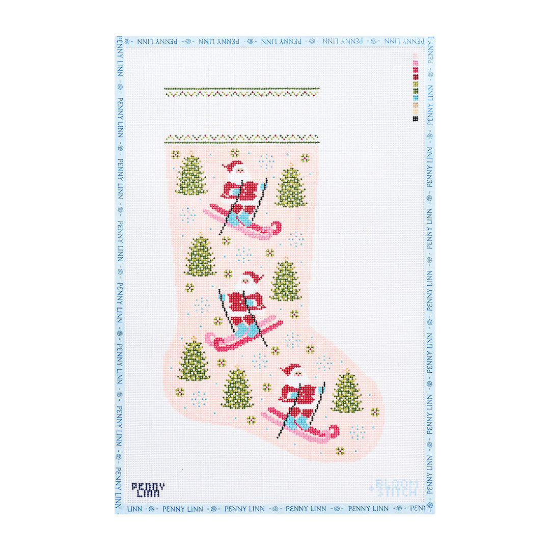 Skiing Santa Stocking