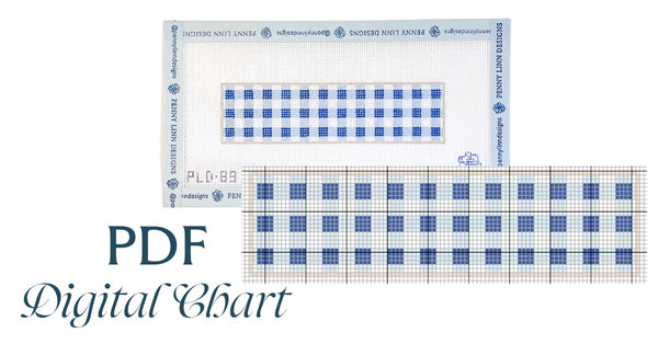 Blue Gingham Key Fob - CHART