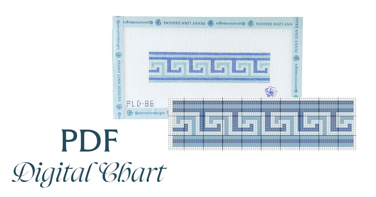 Blue Greek Key Fob - CHART