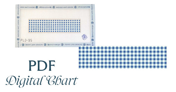 Blue Mini Gingham Key Fob - CHART
