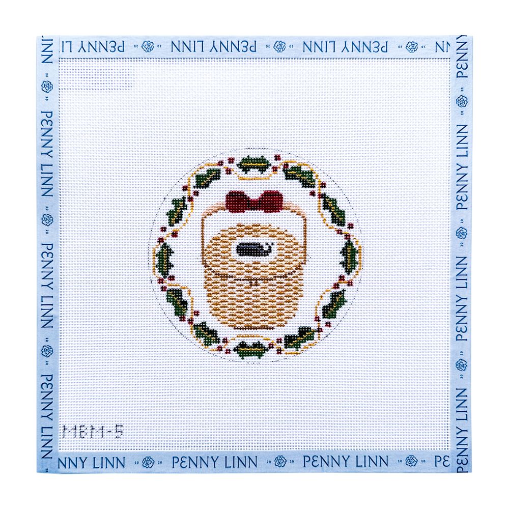 Nantucket Basket Ornament - Holly Border – Penny Linn