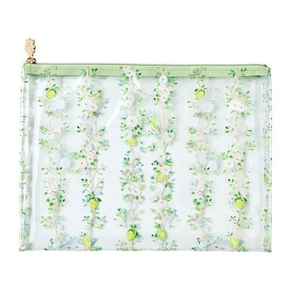 Chinoiserie Green PVC Project Bag - Medium