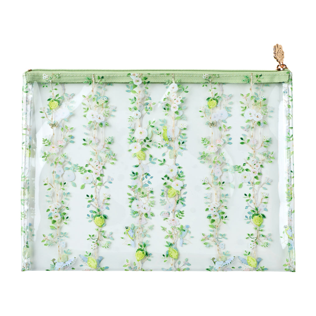 Chinoiserie Green PVC Project Bag - Medium