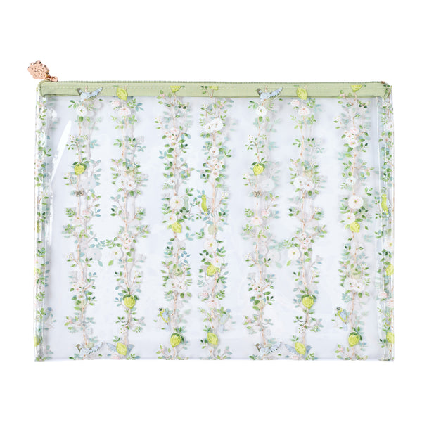 Chinoiserie Green PVC Project Bag - Medium