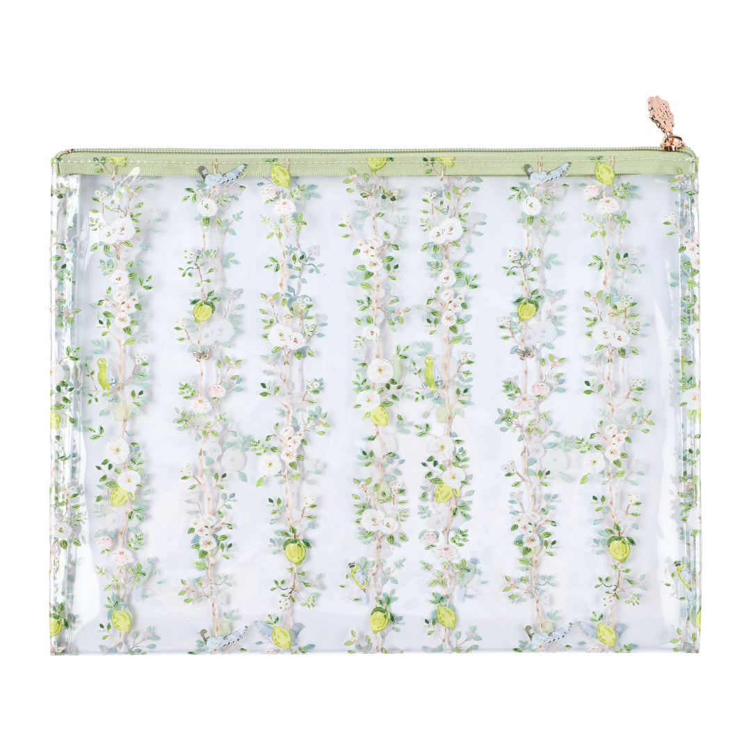 Chinoiserie Green PVC Project Bag - Medium