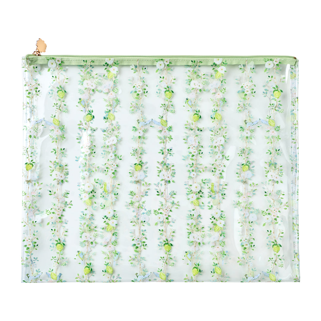 Chinoiserie Green PVC Project Bag - XL