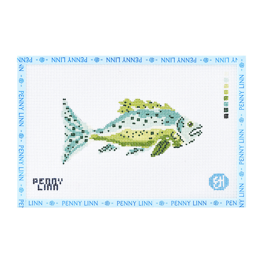 Right Facing - Lime & Blue Fish