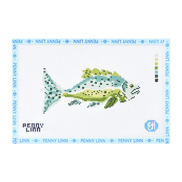 Right Facing - Lime & Blue Fish