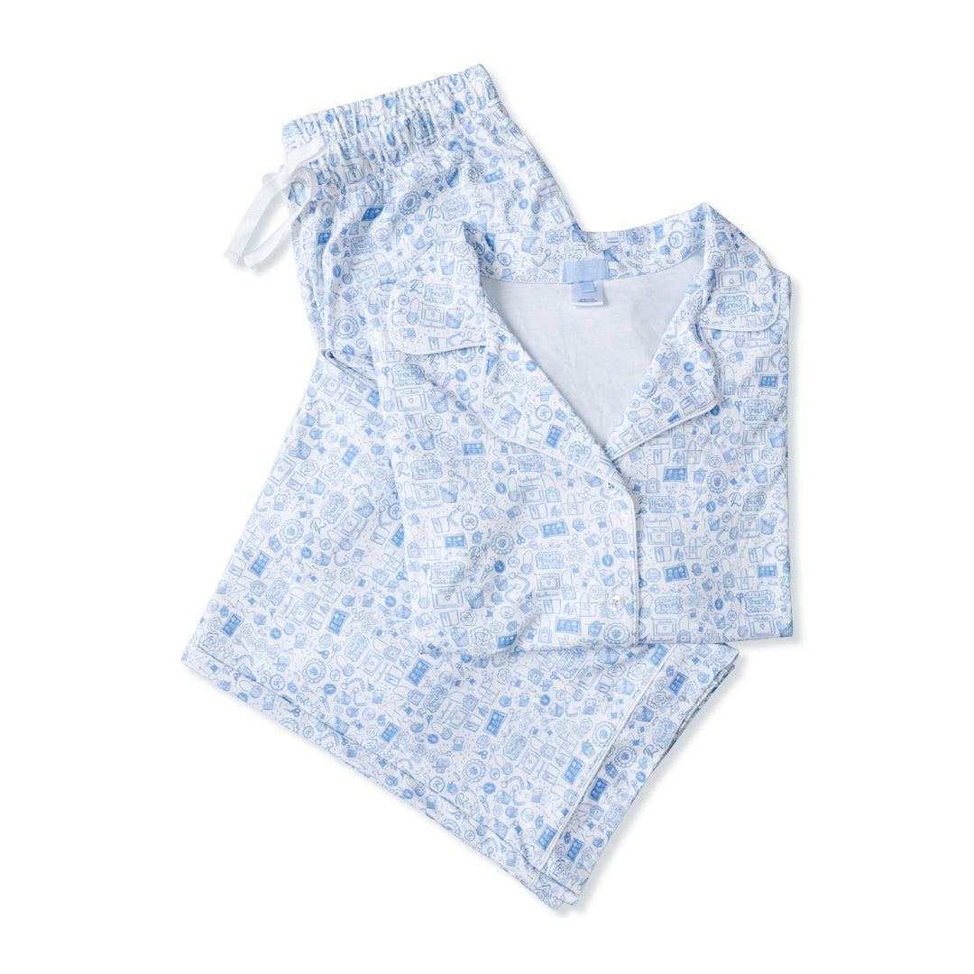 Penny Linn Women’s Button Front Long Pajama Set