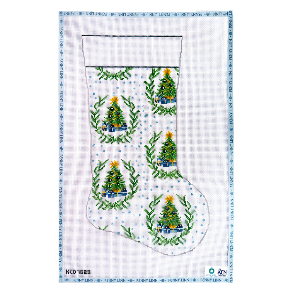 Blue Tree Stocking