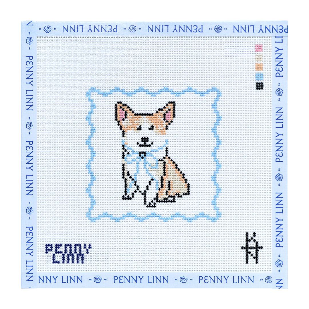 Blue Bow Corgi