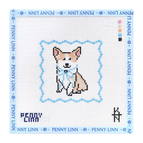 Blue Bow Corgi
