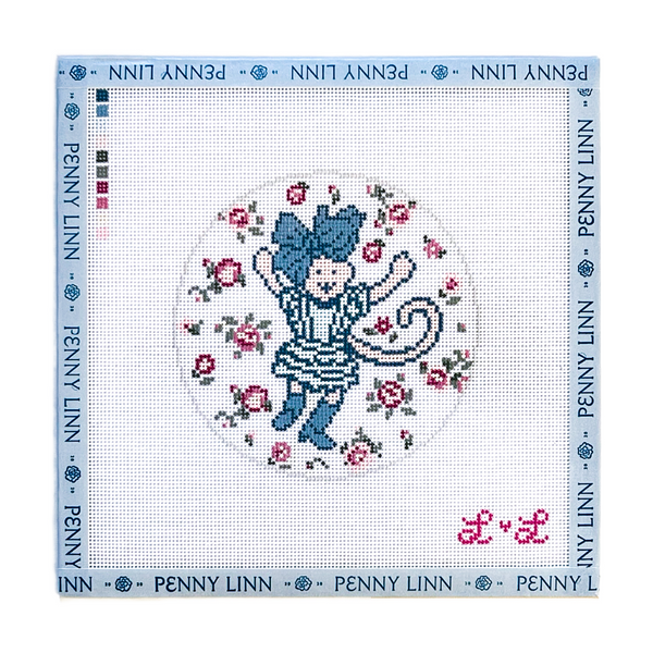 Ruffle Monkey - Blue with Rosettes