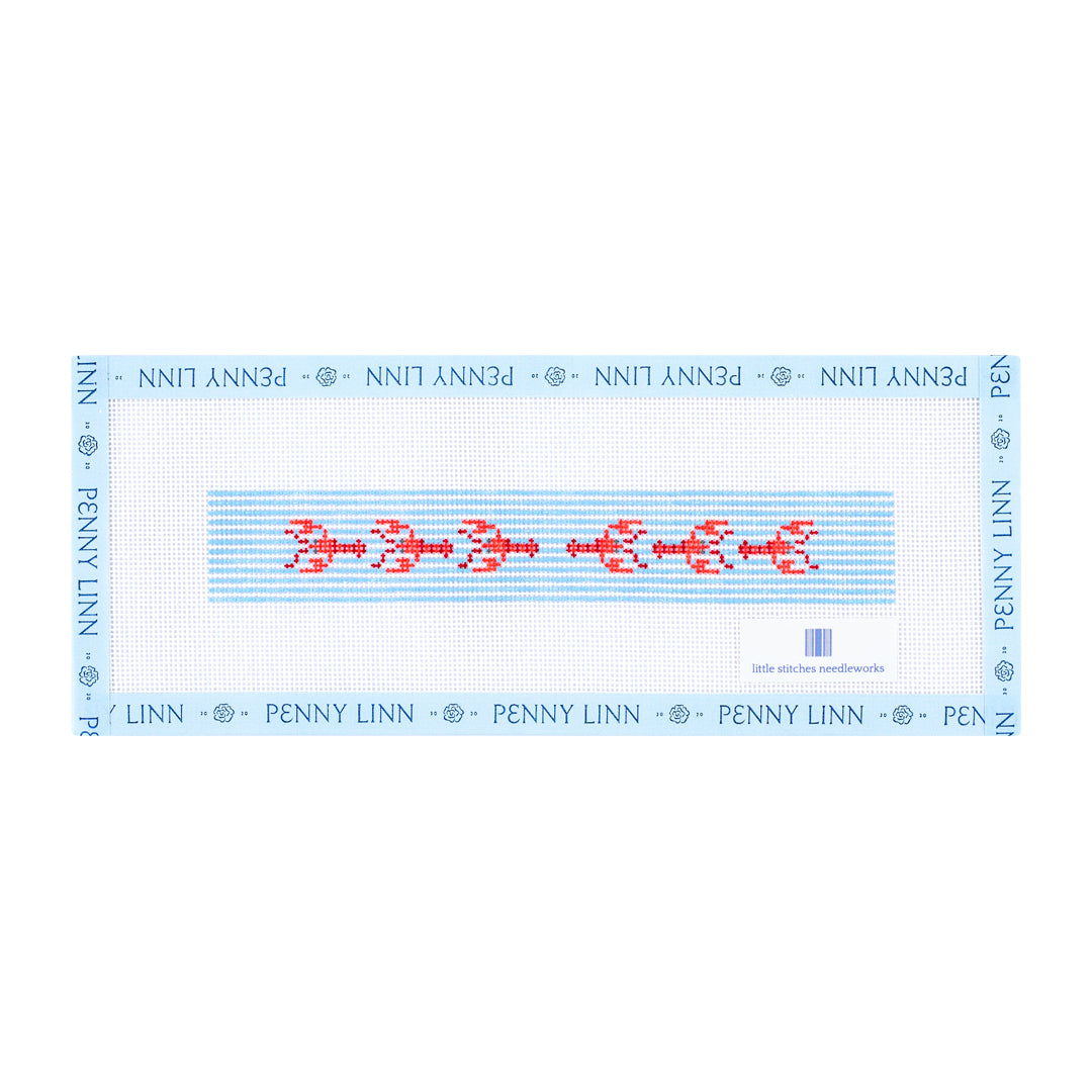 Mini Lobsters Key Fob on Stripes