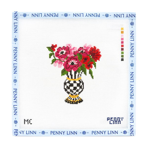 MacKenzie-Childs Courtly Check Floral Vase