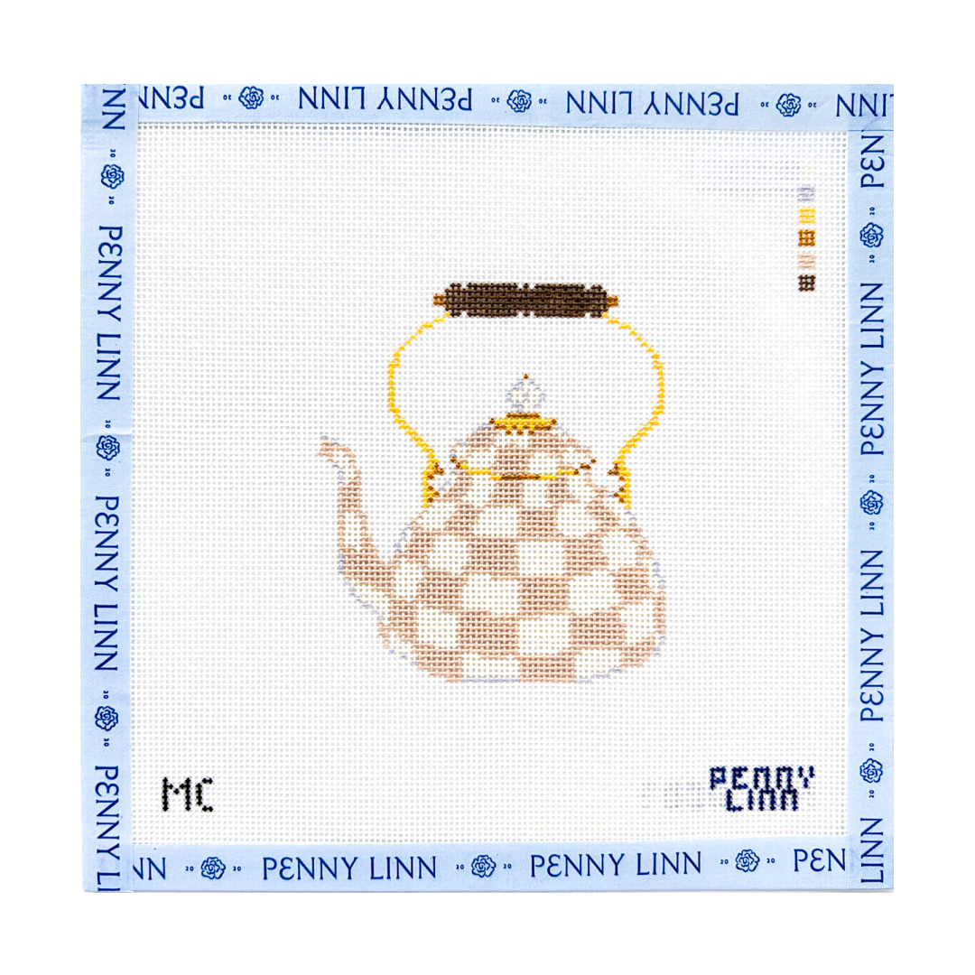 MacKenzie-Childs Mocha Check Tea Kettle