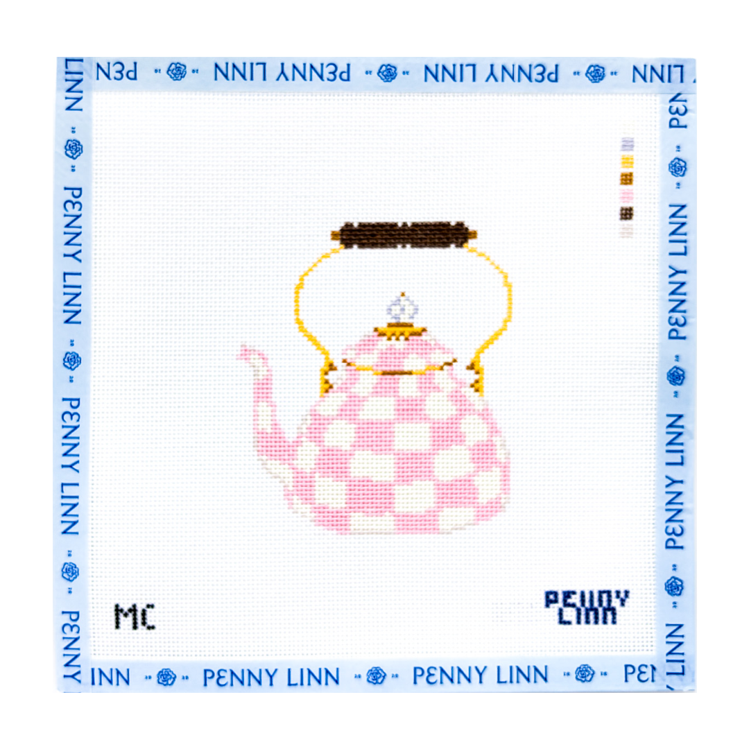 MacKenzie-Childs Rosy Check Tea Kettle