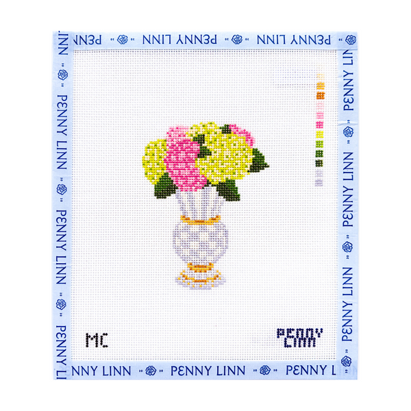 MacKenzie-Childs Sterling Check Floral Vase