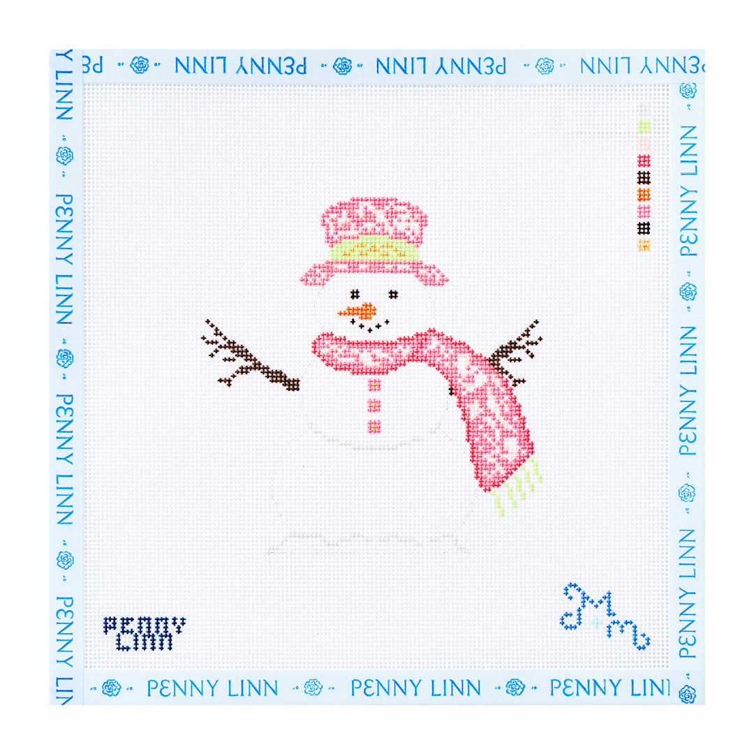 Pink-mas Chinoiserie Snowman