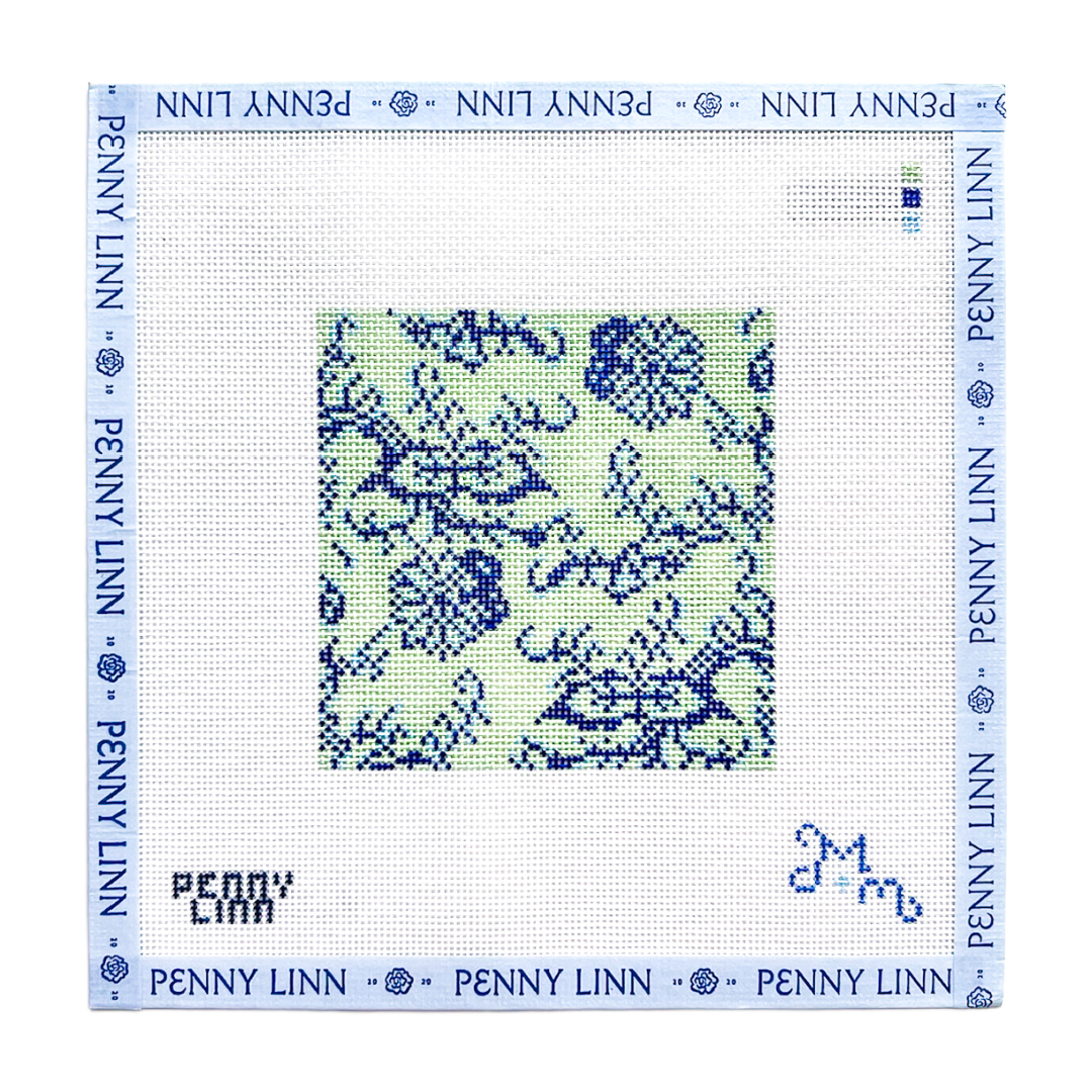 Blue and Green Floral Square