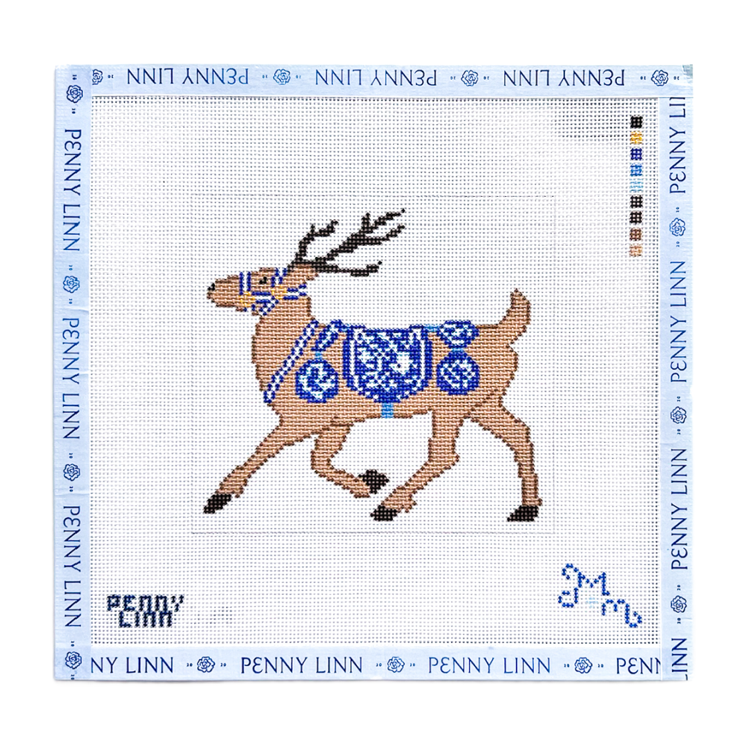 Chinoiserie Reindeer - Blue