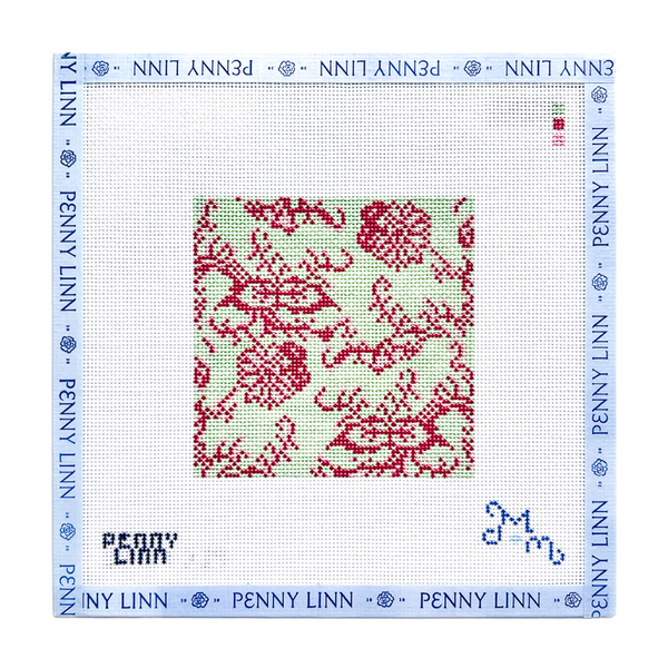 Pink and Green Floral Square