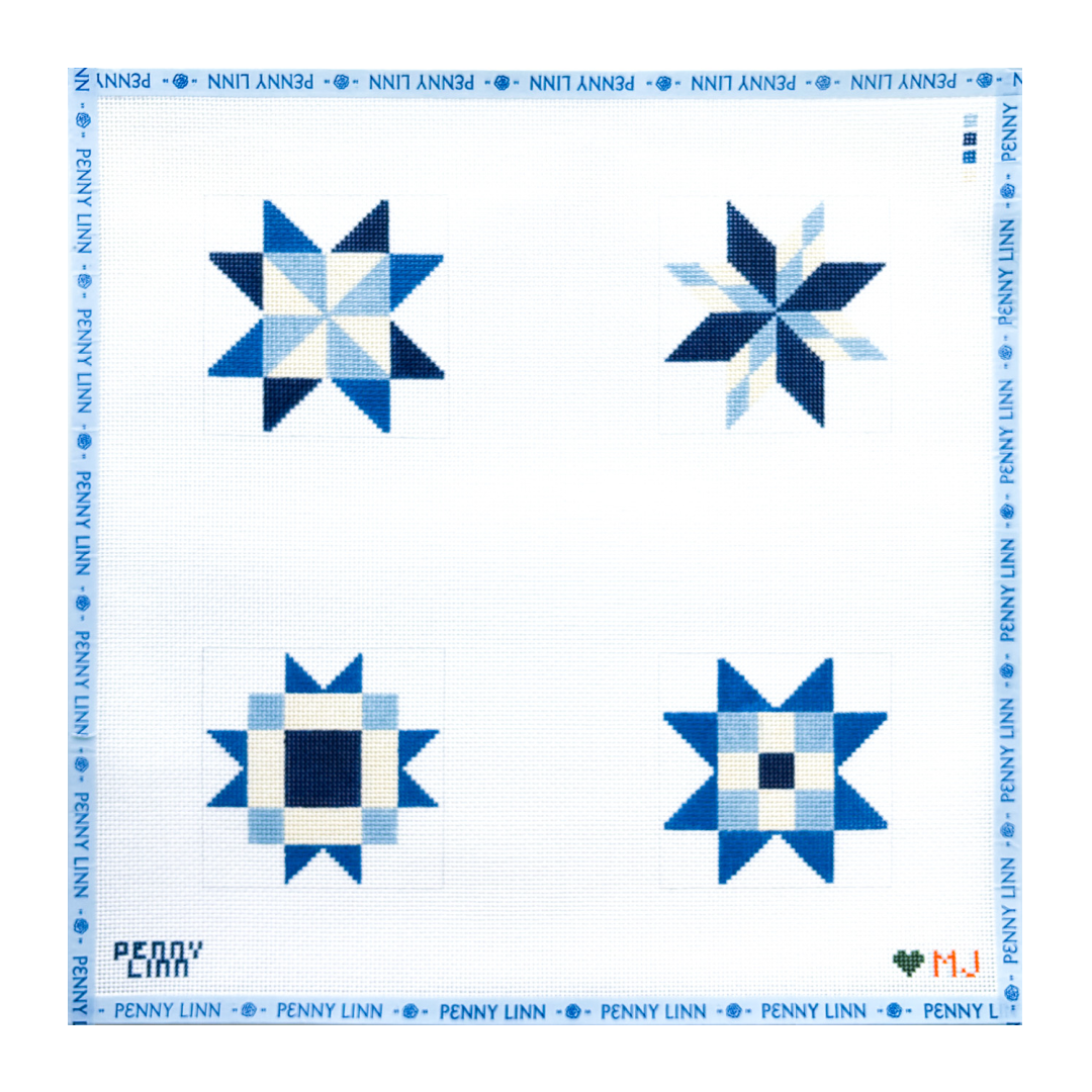 Quilt Coasters - Blue and White