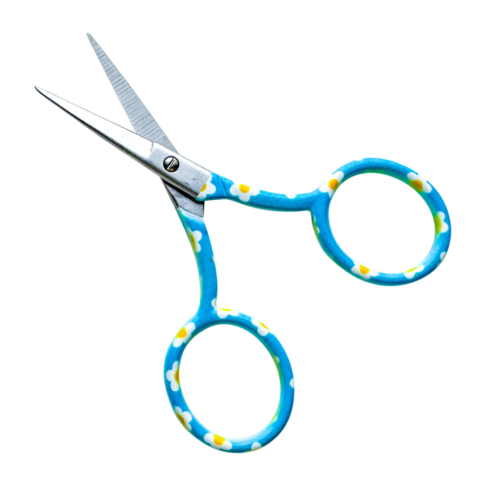 Blue and Yellow Floral Embroidery Scissors