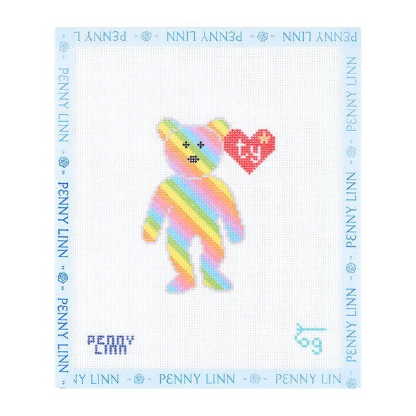 Rainbow Stripe Bear Beanie
