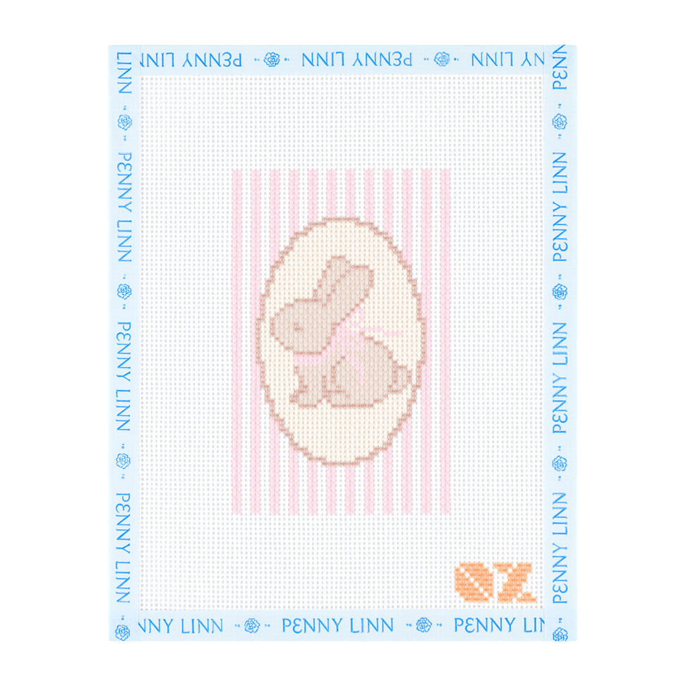 Pink Bunny Striped Oval