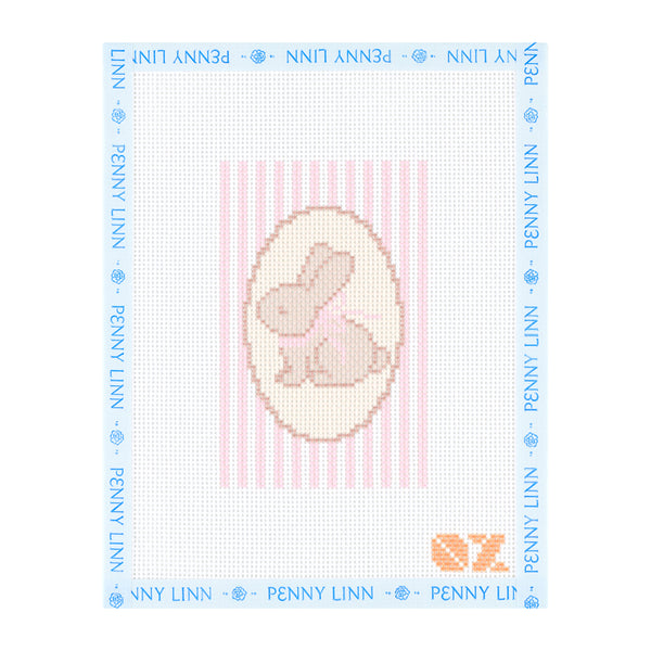 Pink Bunny Striped Oval