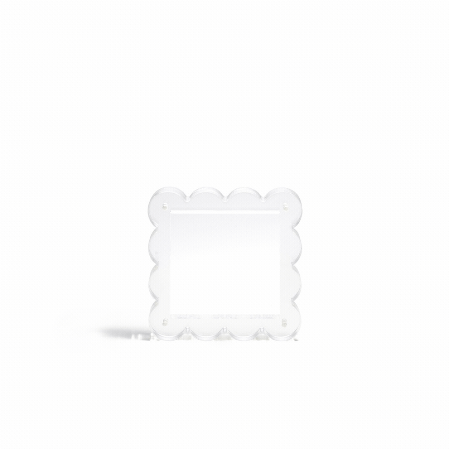 Scallop Acrylic Frame - 4" Square - Clear
