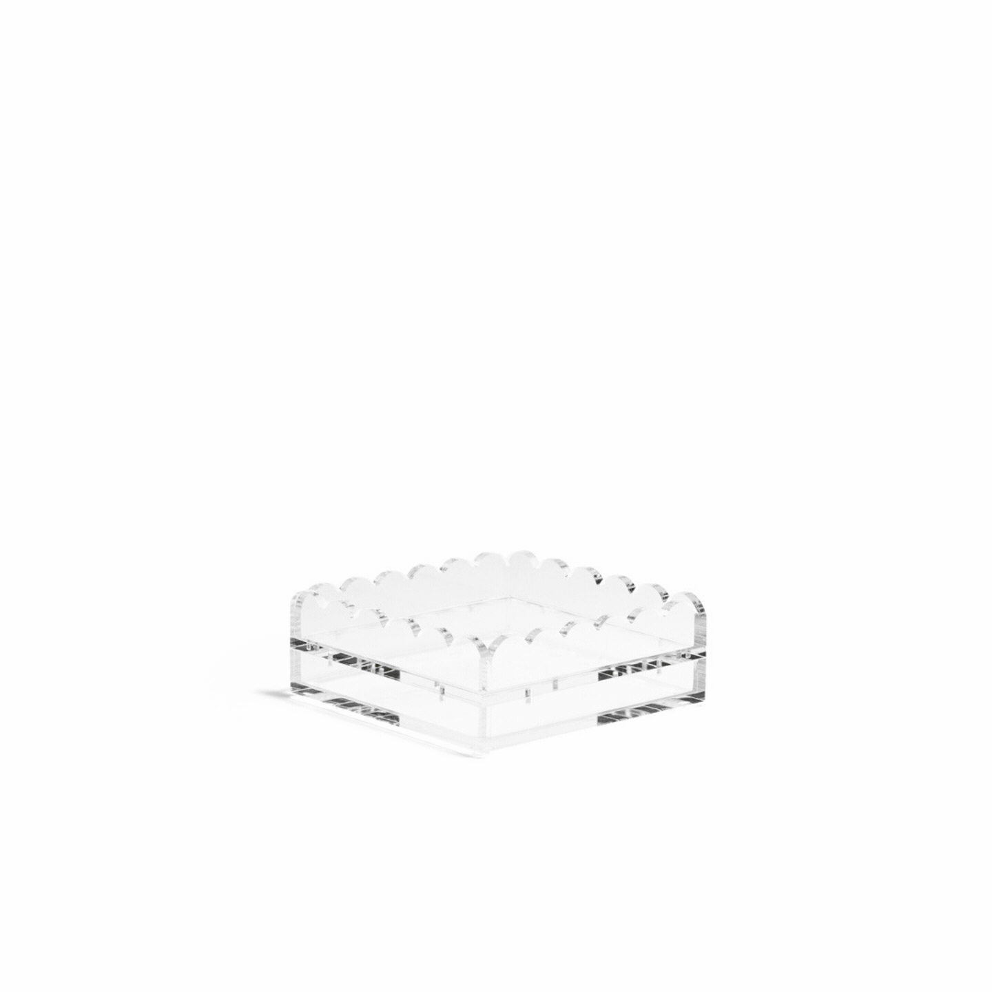 Scallop Acrylic Tray - 5" Square - Clear